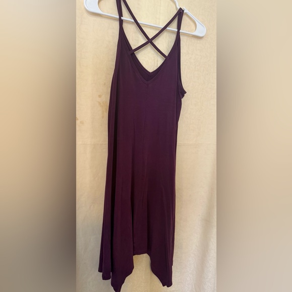 Mudd Dress,Women’s Junior Sz Medium, Red Wine Color, Stretchy Asymmetrical Dress - Picture 4 of 7